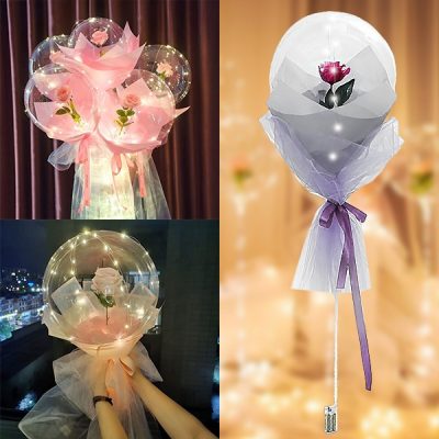 Palloncino a luci LED con rosa LOVEBALLOON