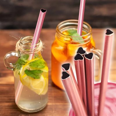 Romantica cannuccia riutilizzabile a cuore rosa | HEARTSTRAW