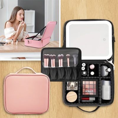 Beauty case da viaggio con specchio LED | GLAMANIA
